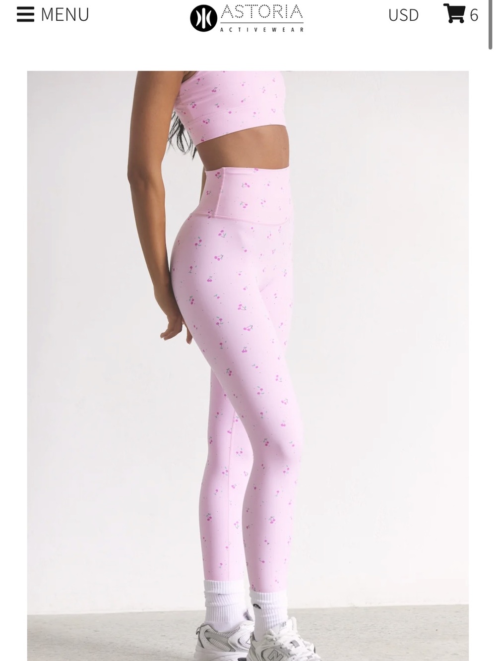 Astoria LUXE BLOSSOM Full Length Legging - Cherry Size small Gently worn